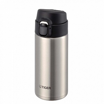 Термокружка Tiger MMJ-A036 Clear Stainless 0,36 л (цвет стальной), откидная крыш