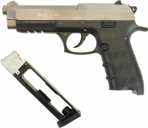 Пистолет пневм. EKOL ES P92 B FUME, (никель) (Blowback) кал.4,5 мм, 3 Дж