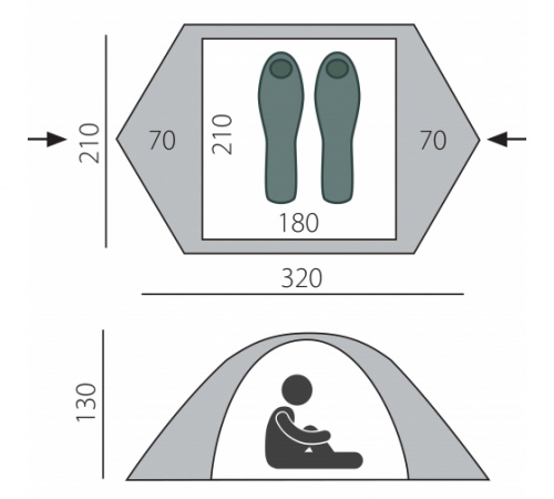 Палатка Malm 3 BTrace (Зеленый/Бежевый)