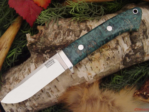 Нож Bark River  DPH Teal & Green Elder Burl