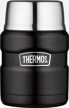 Термос Thermos SK 3000 BK Matt Black, 0.47 л  для еды с ложкой