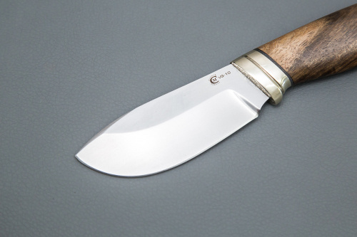 Нож Бобр сталь VG-10 лит.мельх., орех (кап)