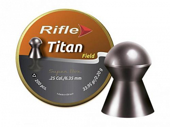 Пуля пневм. RIFLE Field Series Titan 6,35 мм. 2,2 гр. (200 шт. в банке)