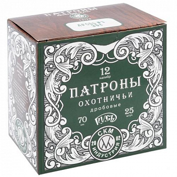 Патрон к.12х70 №3 СКМ Русь 36гр б/к 1уп/25шт