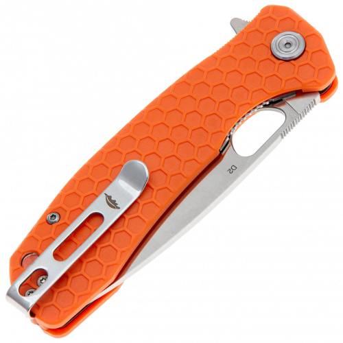 Нож Honey Badger Flipper D2 L (HB1044) с оранжевой рукоятью