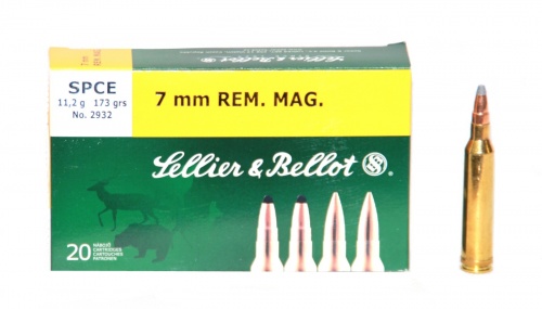 Патрон к.7Rem Mag 11,2 гр SPCE п/об S&B 1уп/20шт