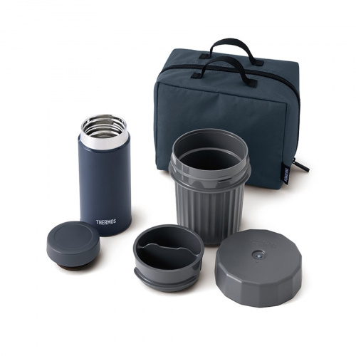 Термос из нерж. стали для еды с контейнерами  тм THERMOS JEC-1000 NVY 1L