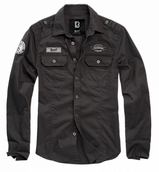 РУБАШКА LUIS VINTAGE LONG SLIVE BRANDIT, ЦВЕТ BLACK