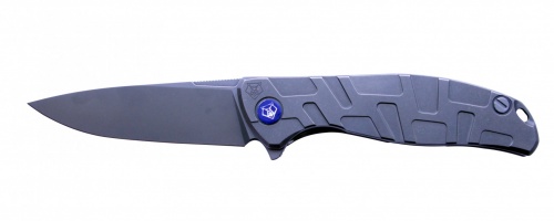 Нож Флиппер 95 складной  95мм, Vanax 37, титан узор "Т" мастр  Широгоров