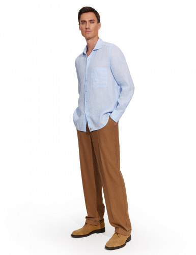 РУБАШКА NORVEG LINEN МУЖСКАЯ ПРЯМАЯ ЦВЕТ БЛЕДНО-ГОЛУБОЙ