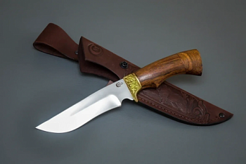 Нож Галеон, ст.65х13,литье рукоять ценные породы дерева