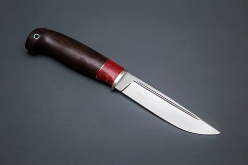 Нож Пукко, ст. VG-10,мельхиор,стаб.кар.бер.,черное дерево