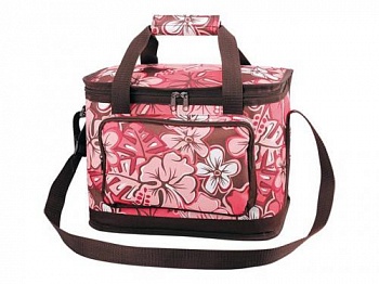 Термосумка ML1085-B (15 литров), красная, с цветами