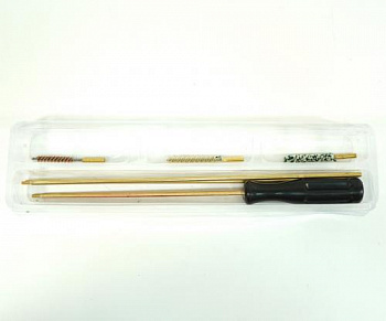 Набор для чистки ружей, кал.4,5 мм в прозрачном кейсе с латун. шомполом 4мм.