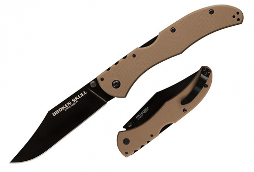 Нож CS_54SBB Broken Skull 4 (Coyote Tan) -складной, сталь XHP,