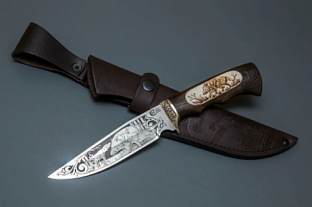 Нож Легионер, кован.ст.95х18,венги,литье,кость,гравир.