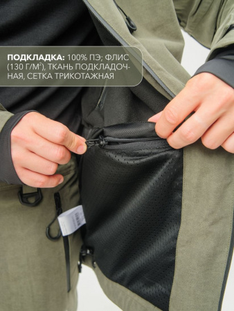КОСТЮМ ВЕТРОВЛАГОЗАЩИТНЫЙ РОСОМАХА (ХАКИ)