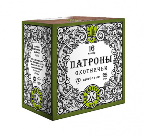 Патрон к.16х70 №7 СКМ б/к 30гр п.Россия 1уп/25шт