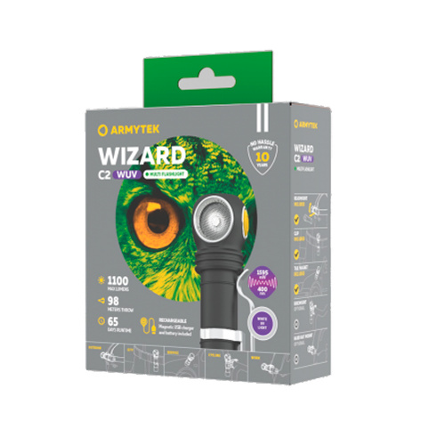 Фонарь Armytek Wizard C2 WUV Magnet USB Белый