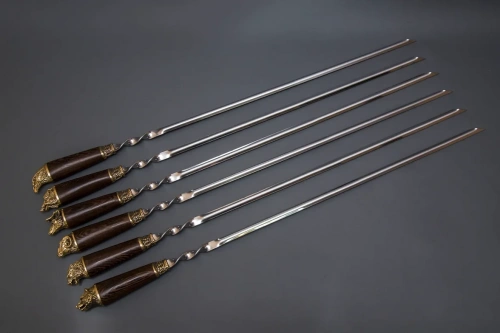 Набор Колчан №1.1 (рукоять граб,лит Разные звери) кожа,рисов.