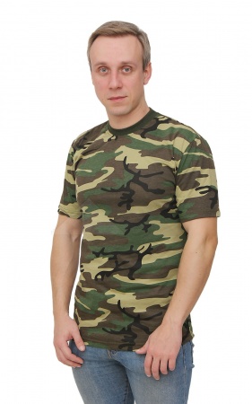 ФУТБОЛКА КАМУФЛИРОВАННАЯ, Х/Б, ФЛОРА ЗЕЛЕНАЯ