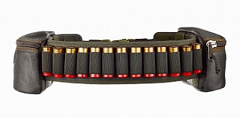 Патронташ открытый на 13 пат. c 2 нав. подсум. (12-16 кбр) "Лайт" /Олива