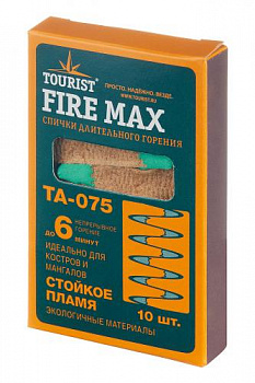 Спички длительного горения FIRE MAX (TA-075), 10 шт., «Tourist»