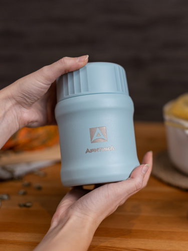 Термос для еды вакуумный  «Арктика» 311-500 (голубой)