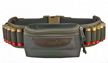 Патронташ открытый на 20 патронов c 1 навесным подсумком (12-16 кбр) "Лайт" / Ол
