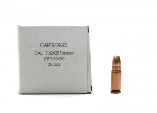 Патрон к.7,62х25 Tokarev (Фортуна) 1уп/25шт