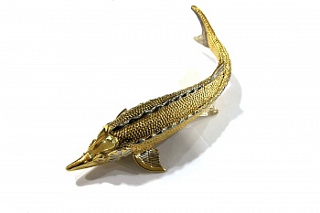 Икорница литая (Осётр) позолоченая