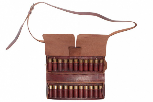 Патронташ двухрядный (раскл) Хольстер 25лет 22п,12кал / кожа