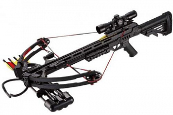 Арбалет блочный Man Kung XB52, black,4 стрелы, воск,прицел 4х32,ремень,кивер,натяжитель