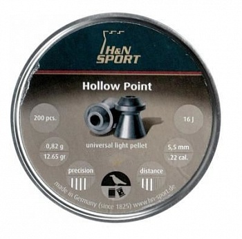Пули пневм. "H&N Hollow Point" кал. 5,5мм, 0,82г (200 в банке)