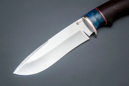 Нож Скиф, ст. VG-10,мельхиор,стаб.кар.бер.,черное дерево