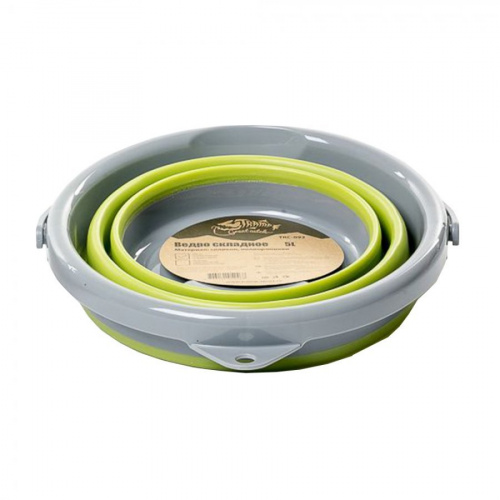 Ведро Tramp складное силиконовое 5л (оливковый, 5л)