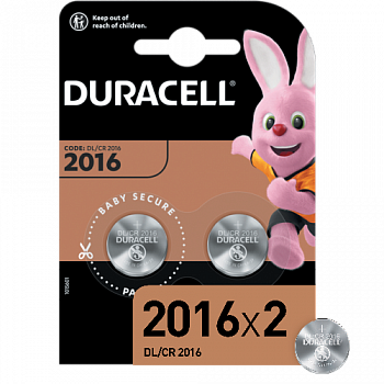 Батарейка литиевая CR 2016 Duracell 2xBL 3V