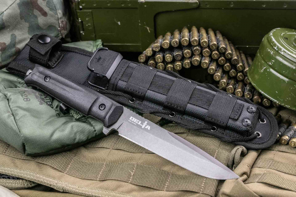 Нож Delta PGK TW (Tacwach, Черная рукоять, Черные ножны)