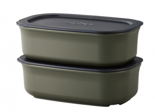Термос из нерж. стали для еды с контейнерами  тм THERMOS JEA-801 KKI 0.8L