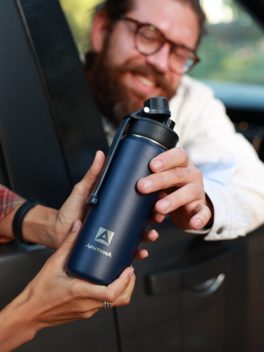 Термос "Арктика" 708-530S синий ( с доп пробкой  с питьевой системой)