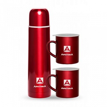 Набор: термос 1000 мл + 2 кружки невакуумные 102-1000S