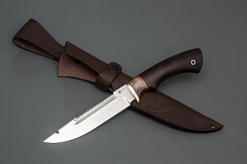 Нож "Щука" ст М390, мельхиор ,набор,рукоять из стабилизированной карельской бере