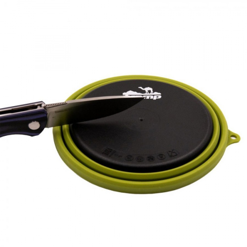 Тарелка Tramp силиконовая с пласт. дном 15*15*8,5 (оливковый)