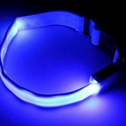 Ошейник сигнальный светящийся синий XL Num'Axes