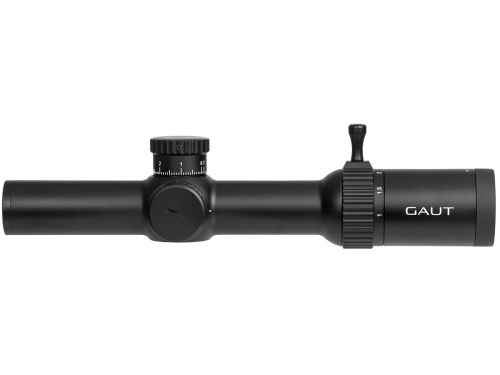 Прицел Gaut Obsidian 1-6x24, сетка 39, SFP, подсветка красная, 30мм, поправки 0.