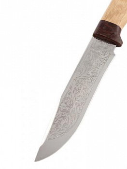 Нож разделочный "Урал" (ножны из кожи) позолота ЭИ-107