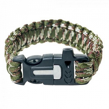 Браслет Tramp выживальщика (свисток, огниво/2метра паракорда) (паракорд, камуфля