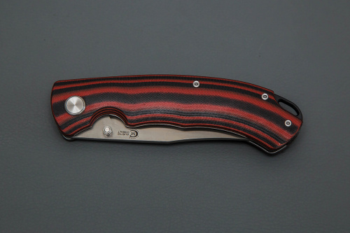 Нож Таежник, складной ст.AUS-10, рук.G10 (черно-красная)