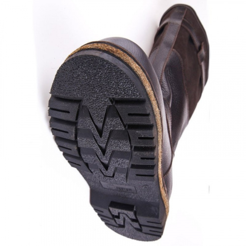 САПОГИ ИЗ НАТУРАЛЬНОЙ КОЖИ КОРИЧ. ММЛ-25 ВЫСОКИЕ/ЛЕПЕСТОК, МЕХ ОВЧИНА