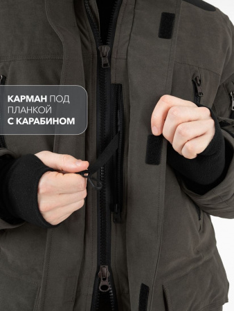 КОСТЮМ УТЕПЛЕННЫЙ ЕГЕРЬ (ТЕМНЫЙ ХАКИ, С СУМКОЙ)